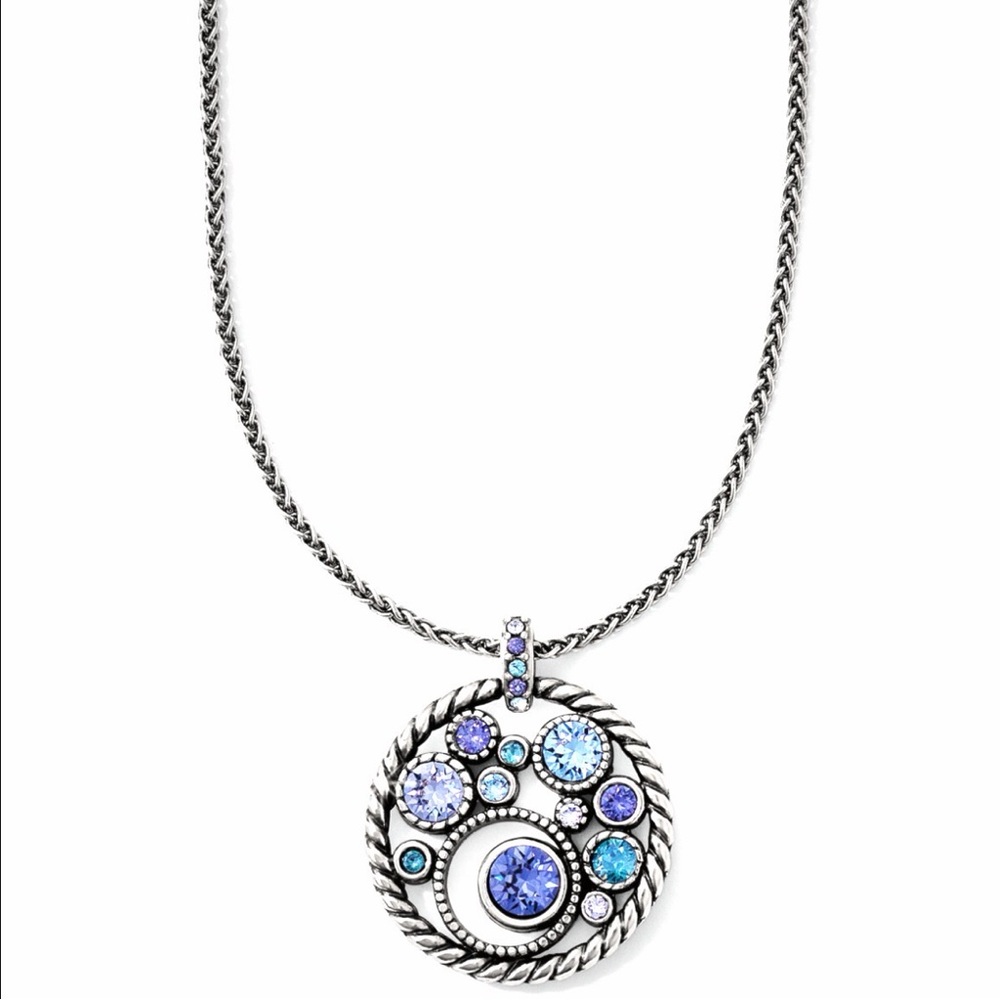 🩵 BRIGHTON HALO Necklace 💜 TANZANITE SWAROVSKI CRYSTAL RARE/RETIRED